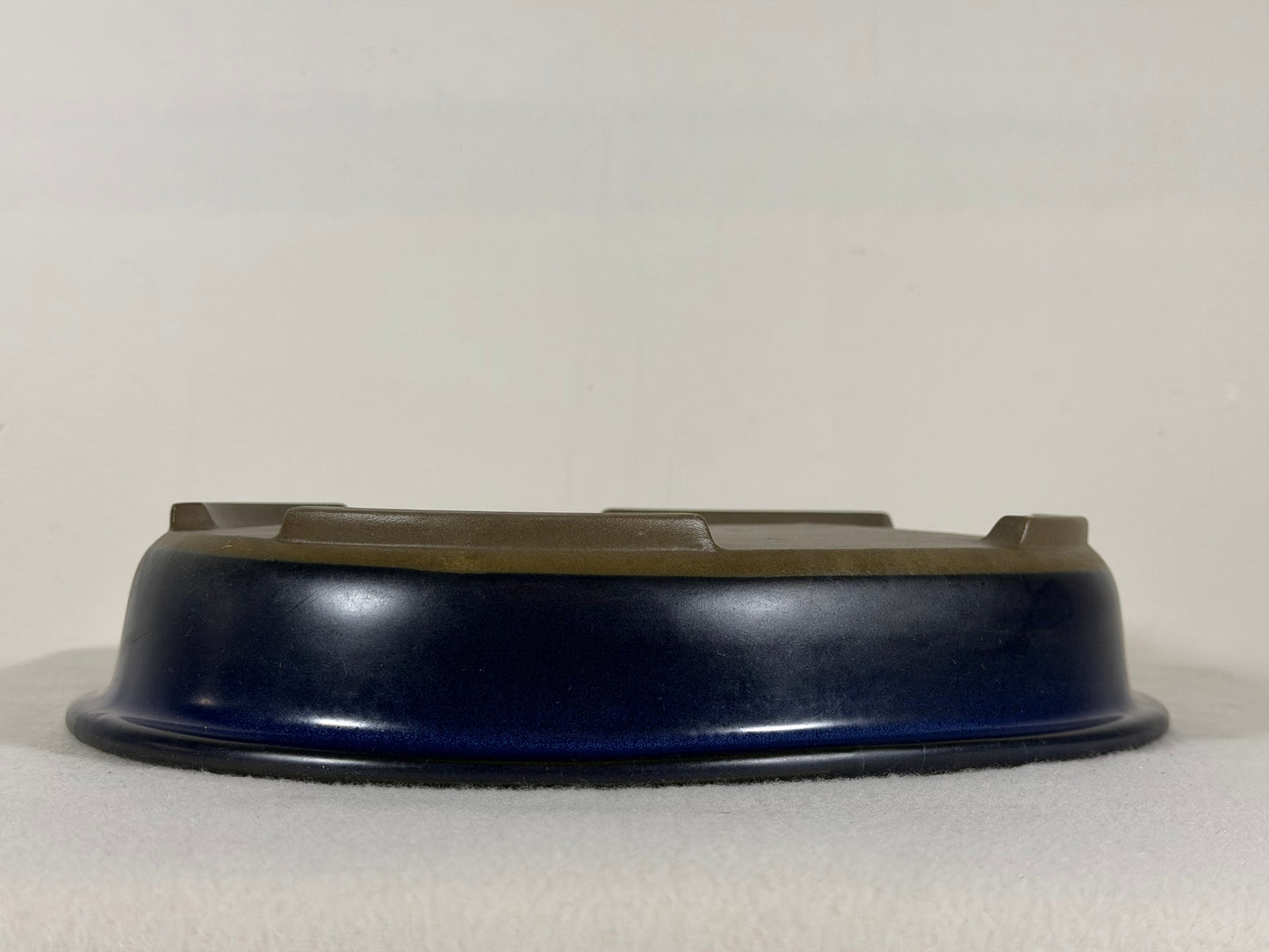 Preowned Japanese Tokoname Glazed Oval Bonsai Pot Has Patina - 11.25” By 9”