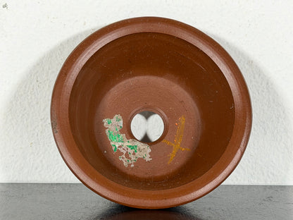 New Japanese Tokoname Unglazed Round Bonsai Pot Bigei - 3.25” By 1.25