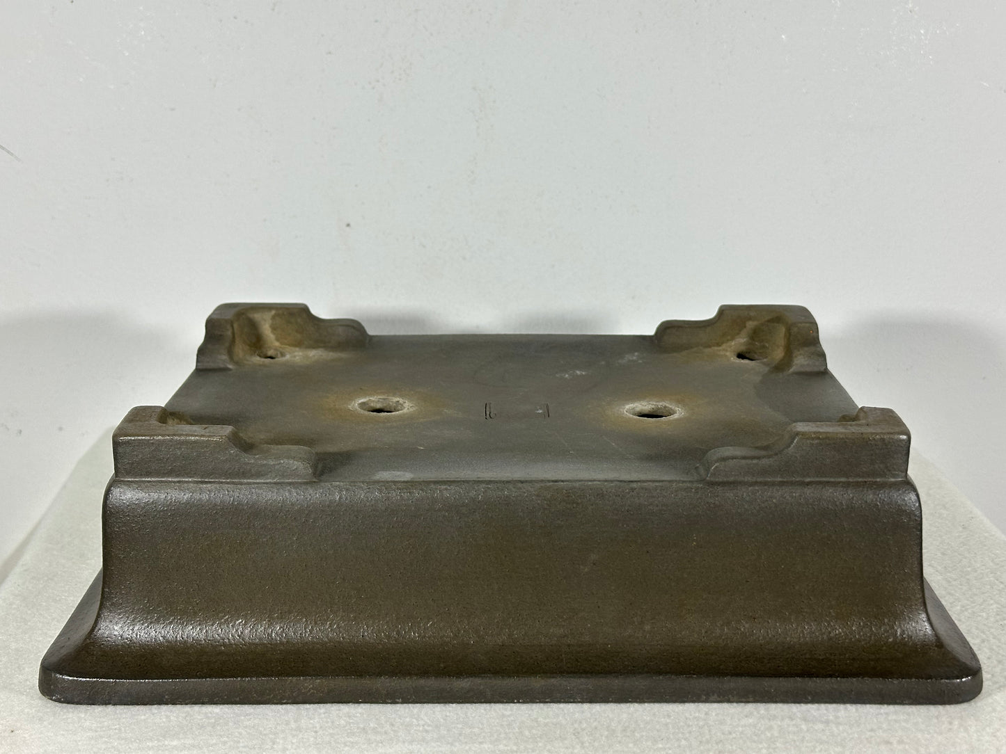 Preowned Japanese Tokoname Unglazed Rectangular Bonsai Pot Seizan - 12.5” By 9.5”