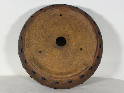 Preowned Japanese Tokoname Unglazed Drum Style Bonsai Pot - 10” By 2.75”