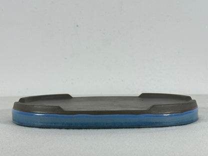 New Japanese Glazed Suiban for Suiseki Bonsai Harumatsu - 7 3/8” By 4 7/8”