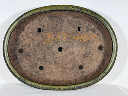 Preowned Japanese Tokoname Oval Bonsai Pot Reiho - 15.25” By 11.5”