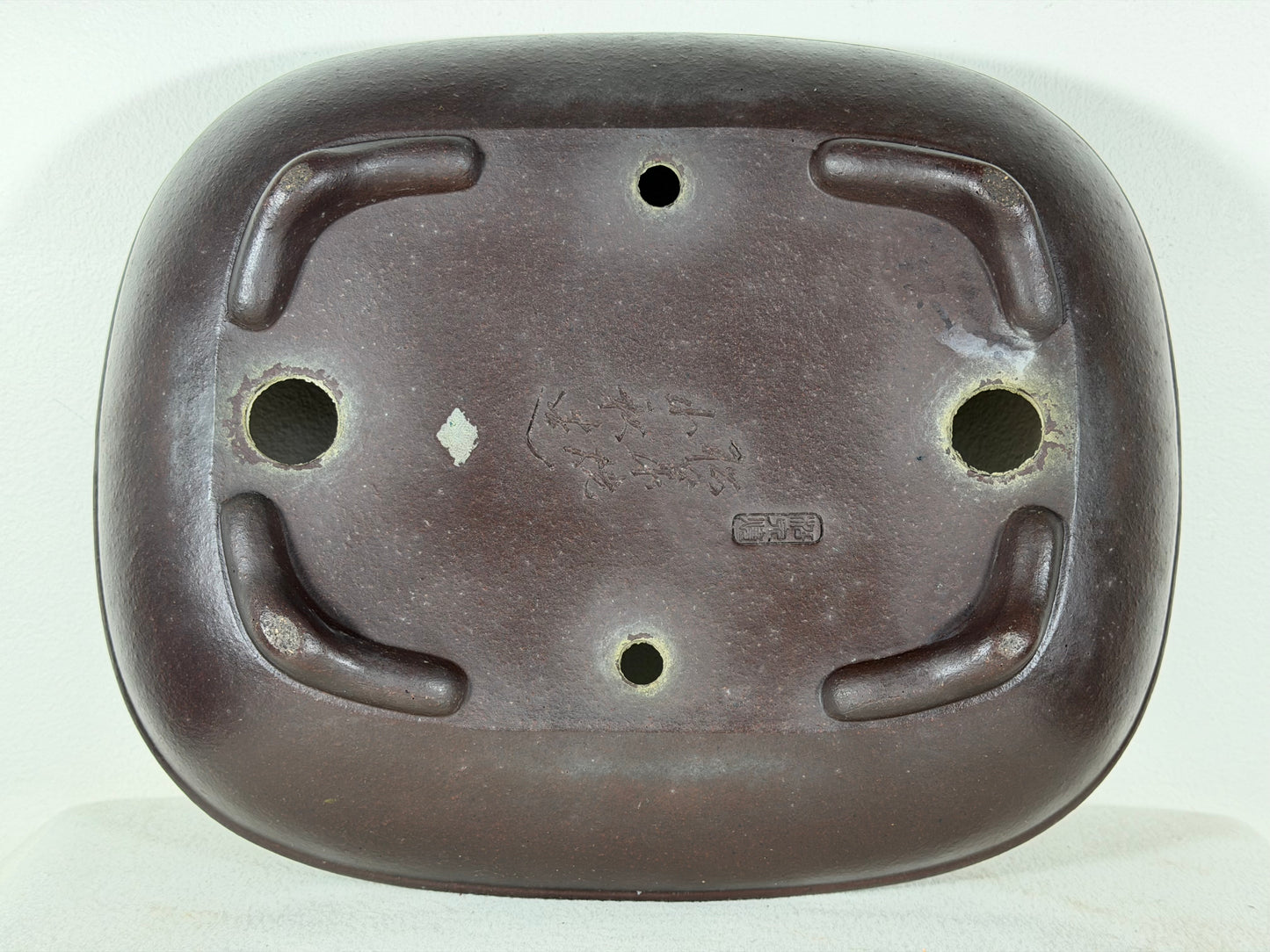 Preowned Japanese Tokoname Unglazed Rectangular Bonsai Pot Yamaaki - 13.5” By 11”