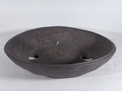 Preowned Japanese Tokoname Unglazed Round Nanban Style Bonsai Pot - 11.5” By 2.35”