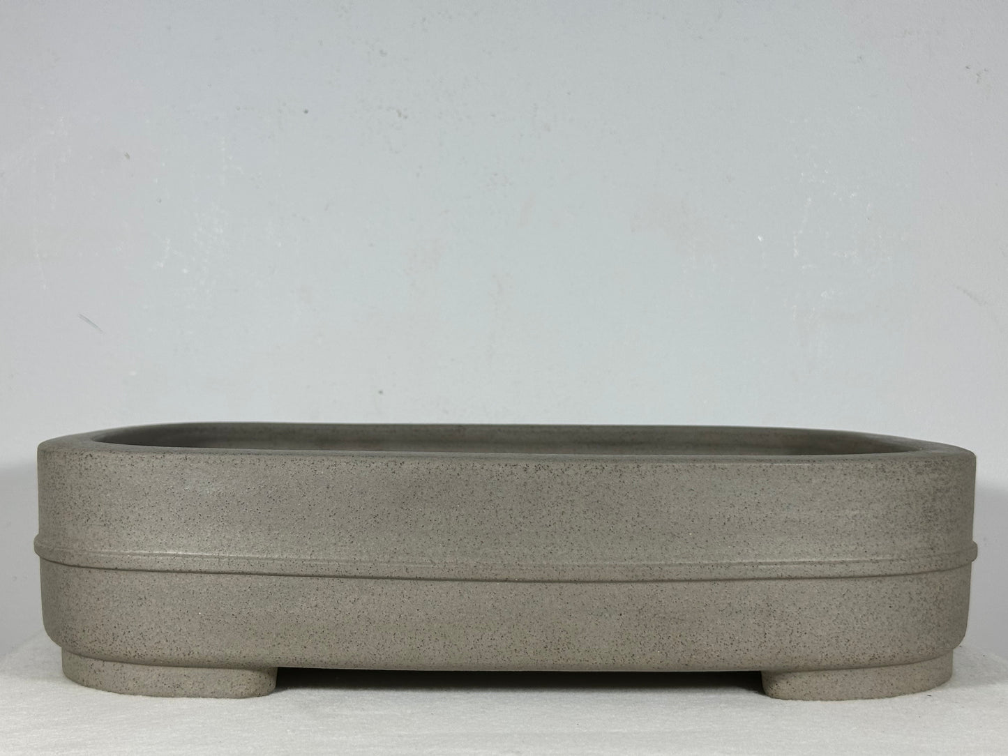Preowned Japanese Tokoname Unglazed Rectangular Bonsai Pot Seizan - 15.25” By 11”