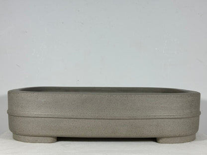 Preowned Japanese Tokoname Unglazed Rectangular Bonsai Pot Seizan - 15.25” By 11”