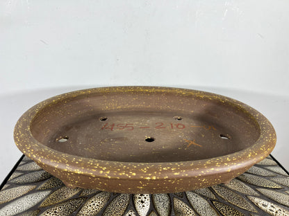 Preowned Japanese Tokoname Unglazed Oval Bonsai Pot Seizan - 14.75” By 11.25”