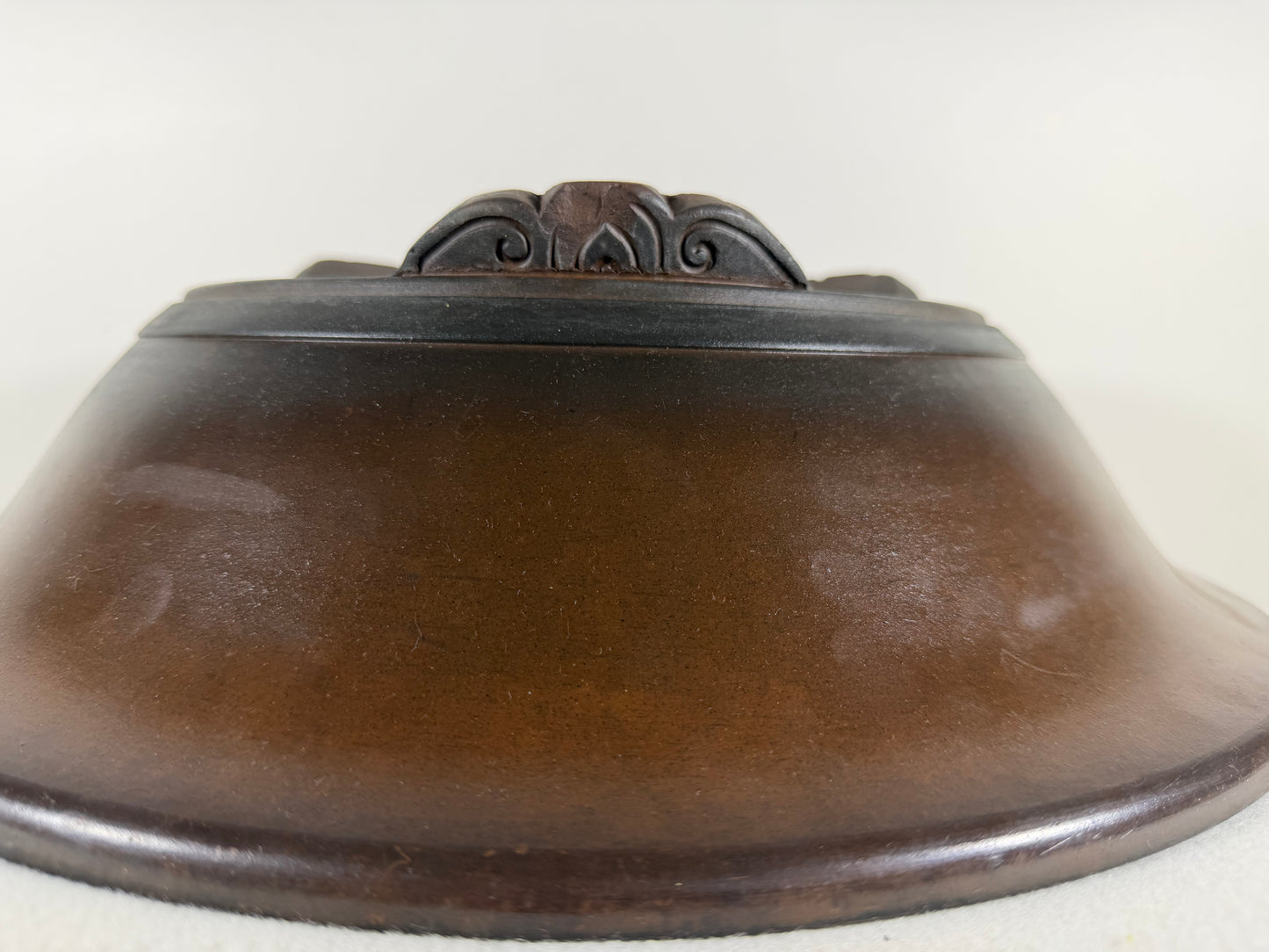 Preowned Vintage Japanese Tokoname Unglazed Round Bonsai Pot Tazan - 15.75” By 4.25”