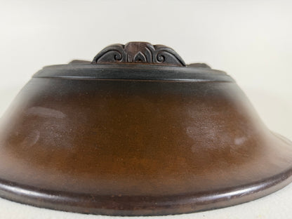 Preowned Vintage Japanese Tokoname Unglazed Round Bonsai Pot Tazan - 15.75” By 4.25”