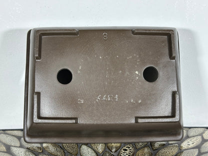 Preowned Japanese Tokoname Unglazed Rectangular Bonsai Pot - 10” By 7.5”