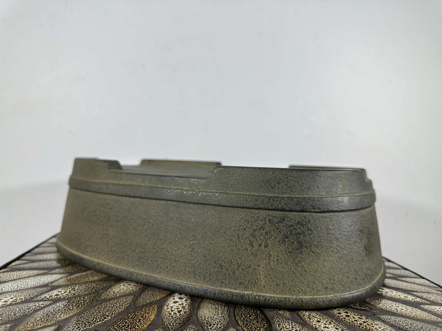 Preowned Vintage Japanese Tokoname Unglazed Oval Bonsai Pot Koyo - 14.5” By 11”