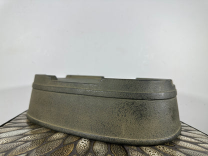 Preowned Vintage Japanese Tokoname Unglazed Oval Bonsai Pot Koyo - 14.5” By 11”
