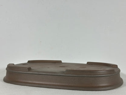 Preowned Japanese Tokoname Unglazed Rectangular Shallow Bonsai Pot Seizan - 12.25” By 9”