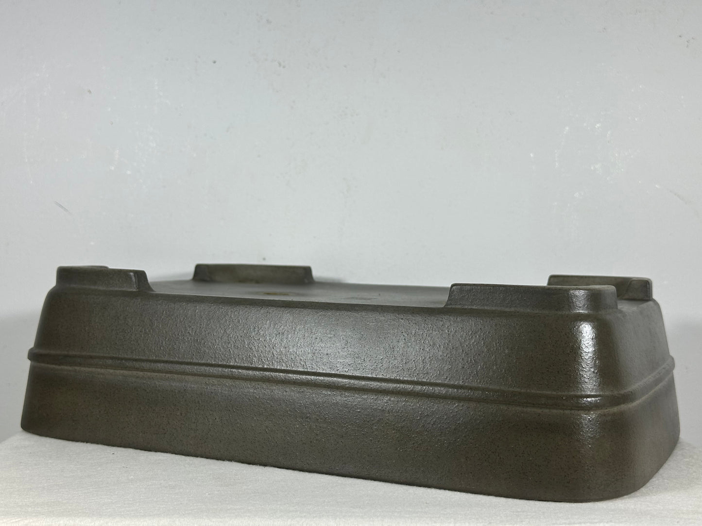 Preowned Japanese Tokoname Unglazed Rectangular Bonsai Pot Seizan - 15” By 10.75”