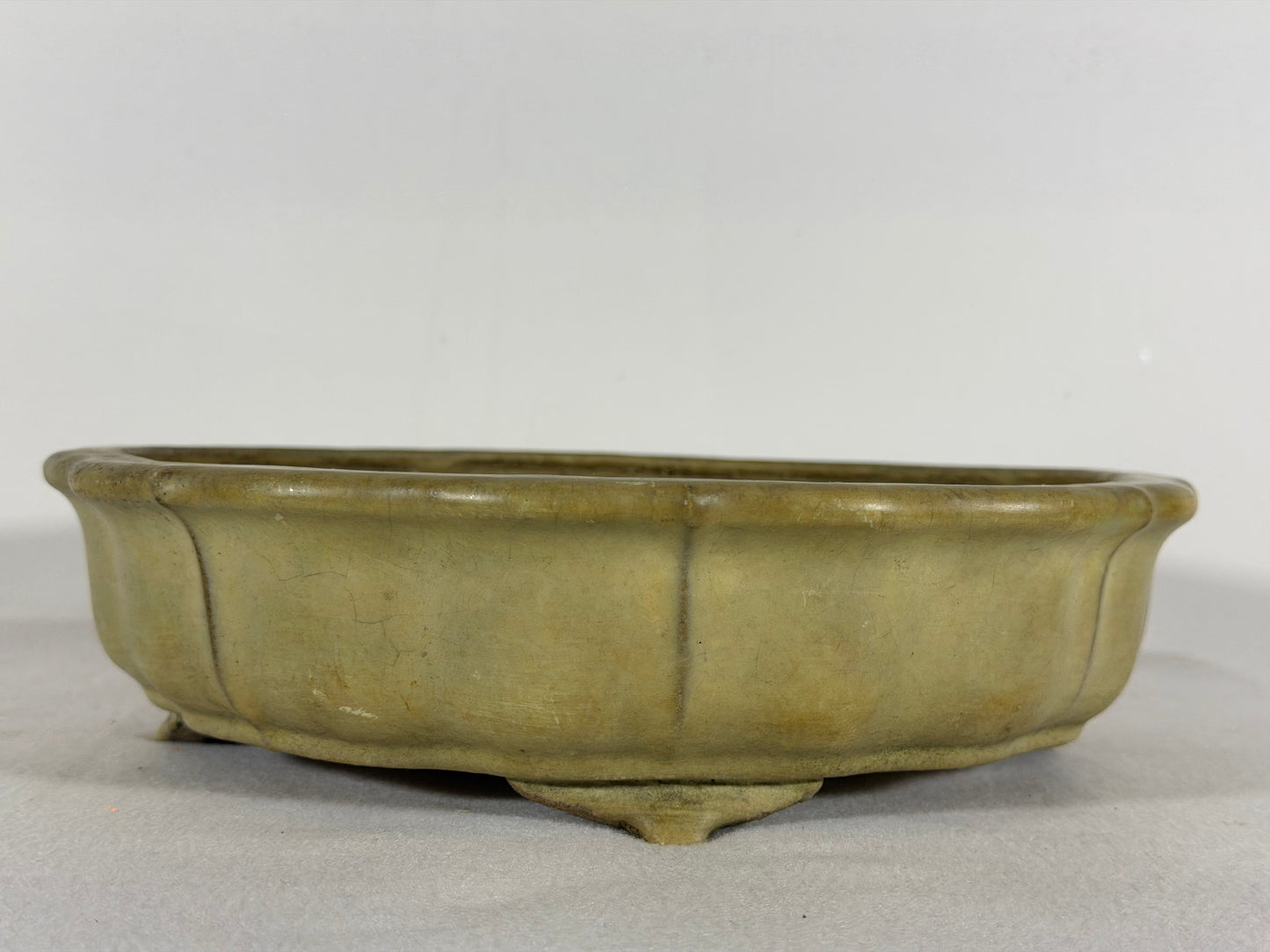 Preowned Japanese Tokoname Rinka Style Bonsai Pot Yamafusa - 10.25” By 2 3/8”