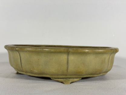 Preowned Japanese Tokoname Rinka Style Bonsai Pot Yamafusa - 10.25” By 2 3/8”
