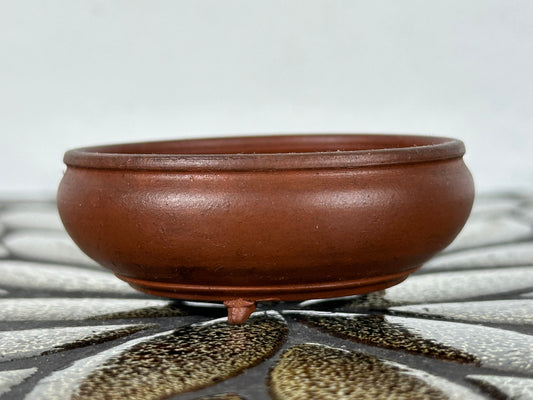 Preowned Japanese Tokoname Unglazed Round Bonsai Pot Deiju - 2.5” By 1”
