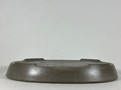 Preowned Japanese Tokoname Unglazed Oval Shallow Bonsai Pot Seizan - 14” By 10”
