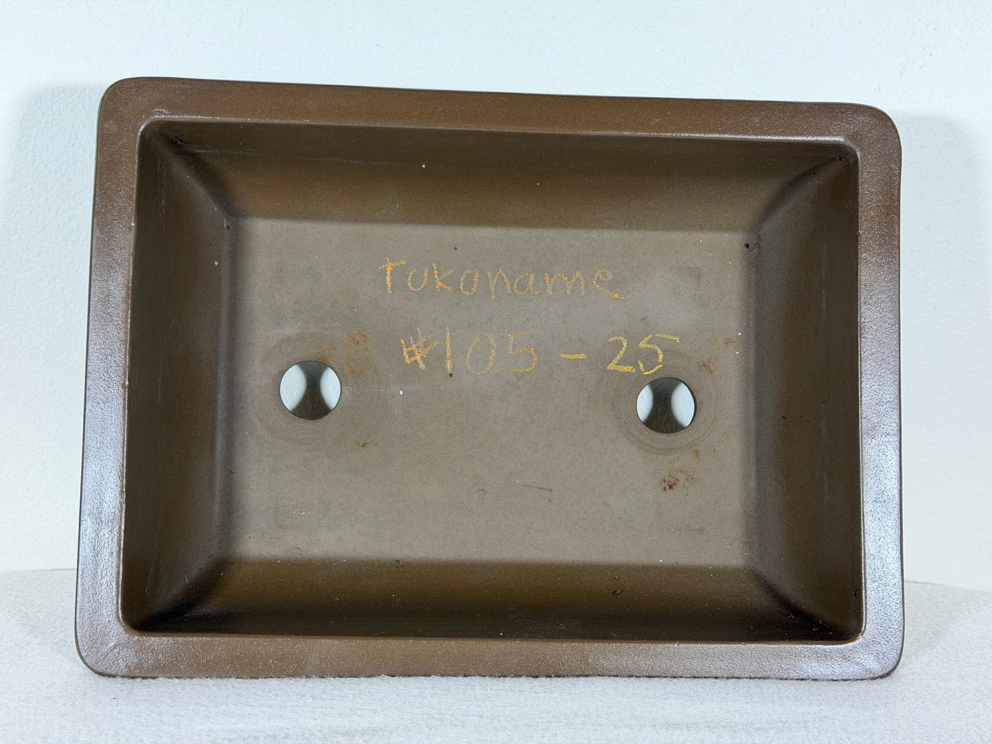 Preowned Japanese Tokoname Unglazed Rectangular Bonsai Pot - 10.5” By 7.75”