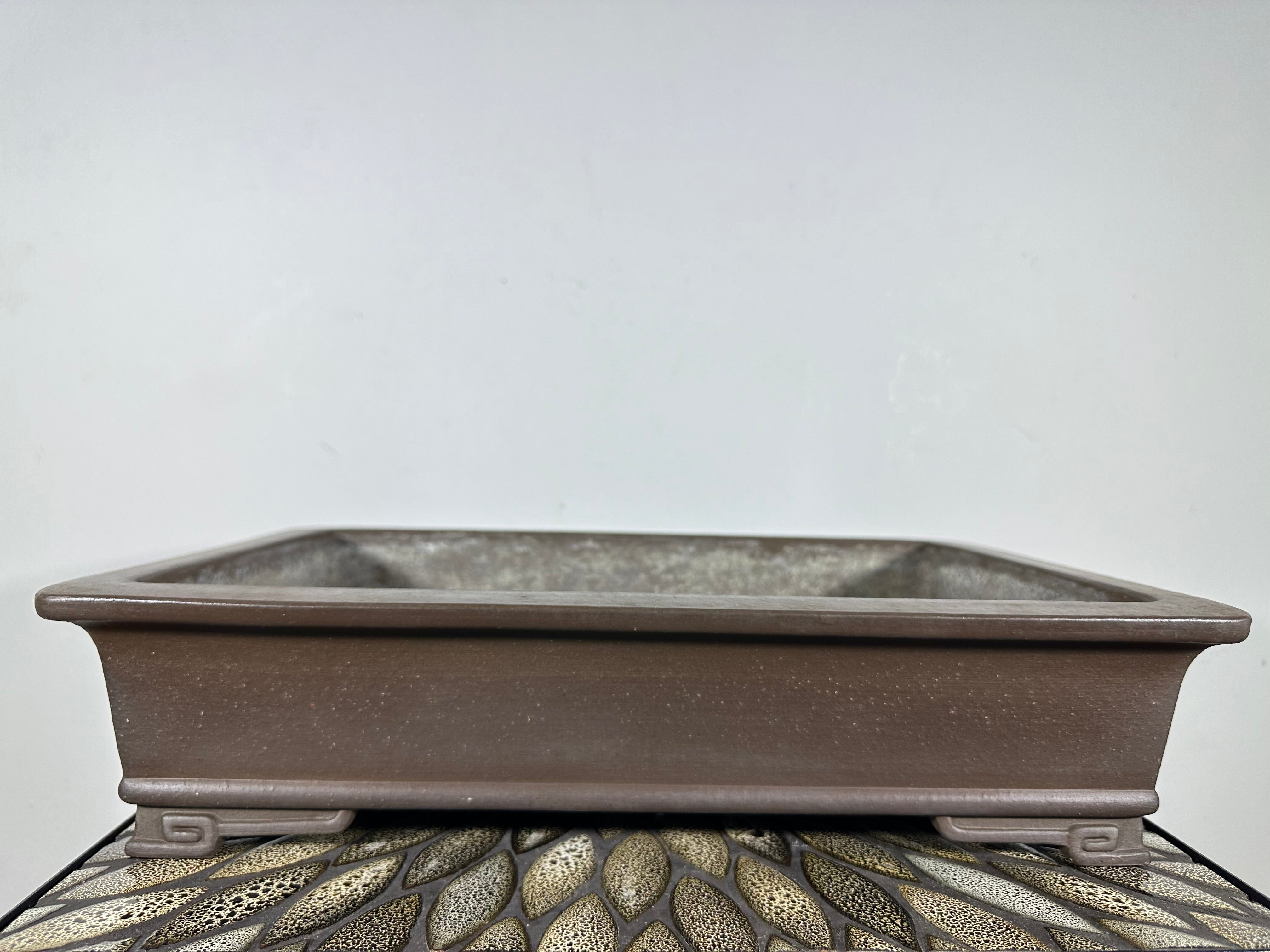 Preowned Vintage Japanese Tokoname Unglazed Rectangular Bonsai Pot