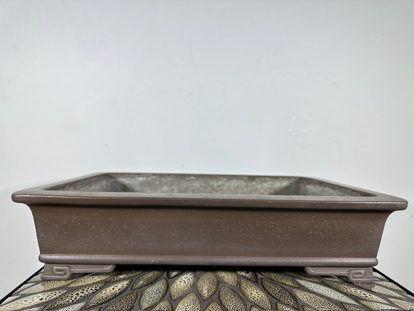 Preowned Vintage Japanese Tokoname Unglazed Rectangular Bonsai Pot Kataoka - 16.5” By 11.75”