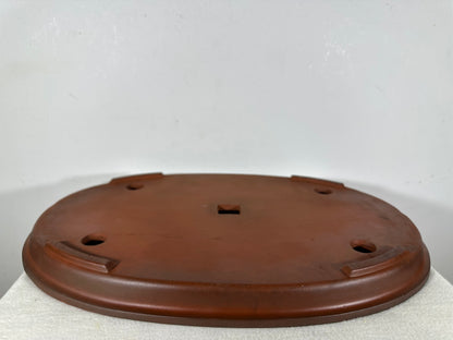 Preowned Japanese Tokoname Unglazed Oval Shallow Bonsai Pot - 18” By 12.5”