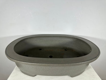 Preowned Japanese Tokoname Unglazed Oval Bonsai Pot Seizan - 18.5” By 14.75”