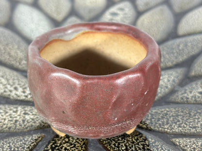 Preowned Japanese Tokoname Glazed Round Bonsai Pot - 2 3/8” By 1.5”