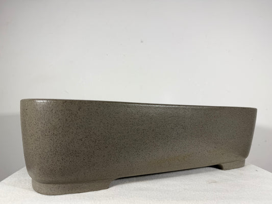 Preowned Japanese Tokoname Unglazed Rectangular Bonsai Pot Seizan - 16.25” By 11.75”