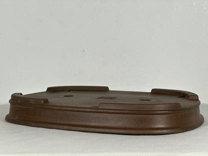 Preowned Japanese Tokoname Unglazed Rectangular Shallow Bonsai Pot Seizan - 12.25” By 9”