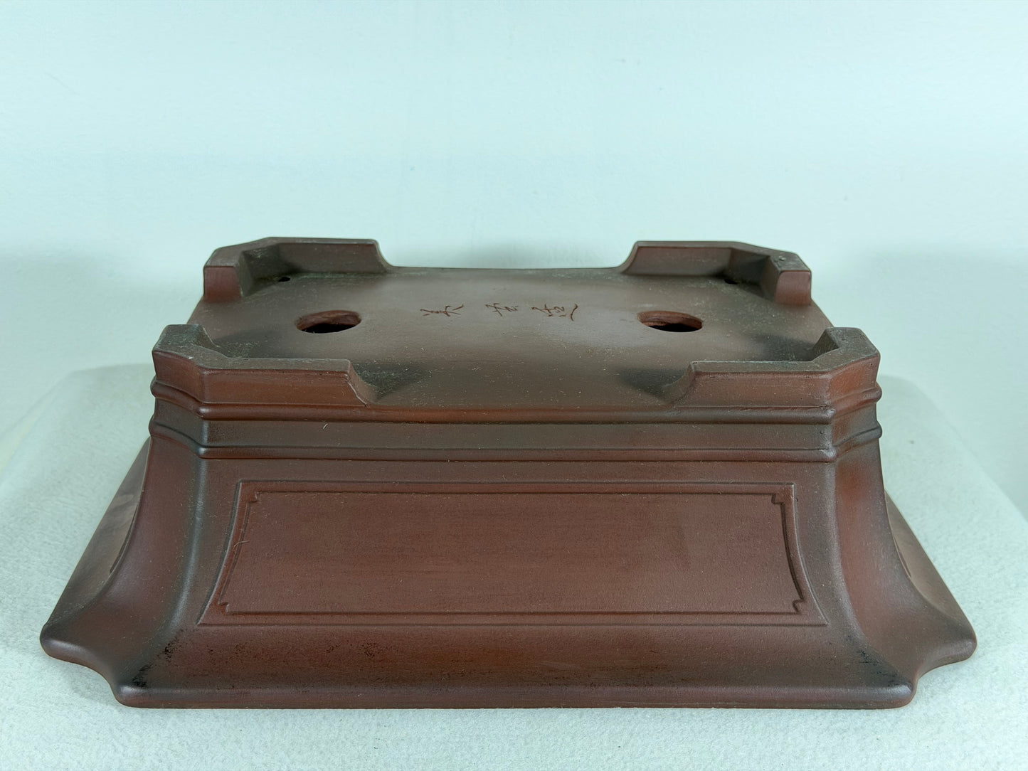 Preowned Japanese Tokoname Unglazed Rectangular Bonsai Pot Bigei - 12.25” By 9.5”