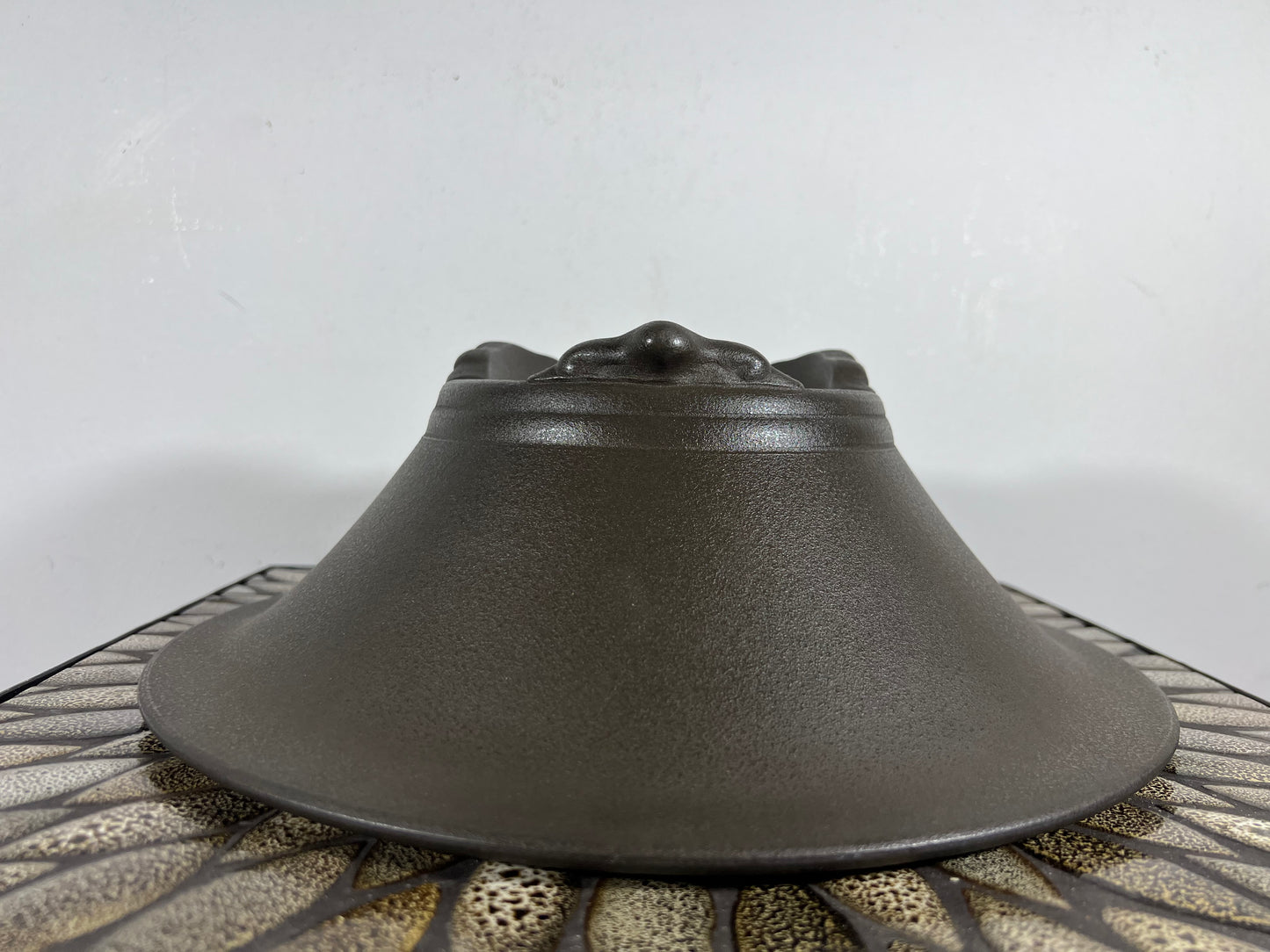 Preowned Japanese Tokoname Round Bonsai Pot Yamaaki - 13” By 4.5”