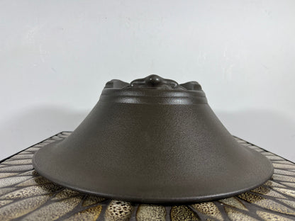 Preowned Japanese Tokoname Round Bonsai Pot Yamaaki - 13” By 4.5”