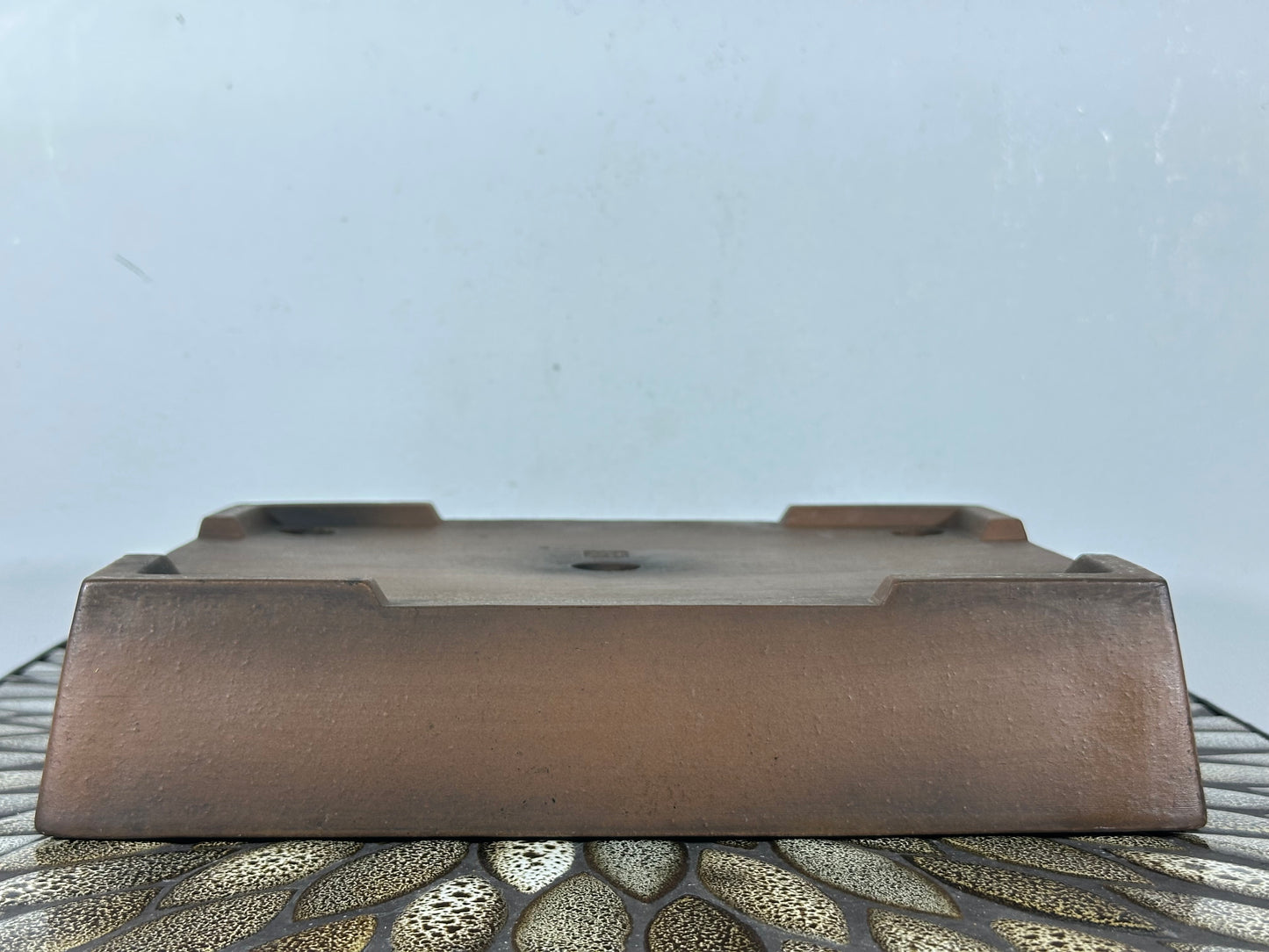 Preowned Japanese Tokoname Unglazed Rectangular Bonsai Pot Syouzan - 11.25” By 9”
