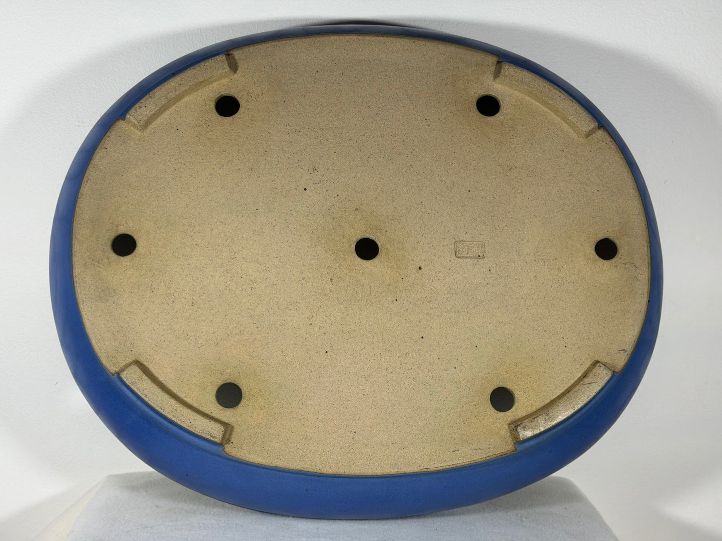 Preowned Japanese Tokoname Glazed Oval Bonsai Pot Reiho - 20” By 16.5”