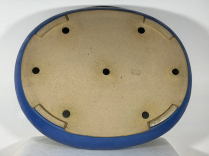 Preowned Japanese Tokoname Glazed Oval Bonsai Pot Reiho - 20” By 16.5”