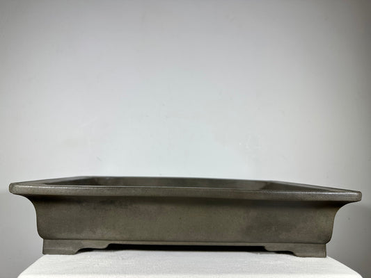 Preowned Japanese Tokoname Unglazed Rectangular Bonsai Pot Seizan - 19.5” By 13.75”