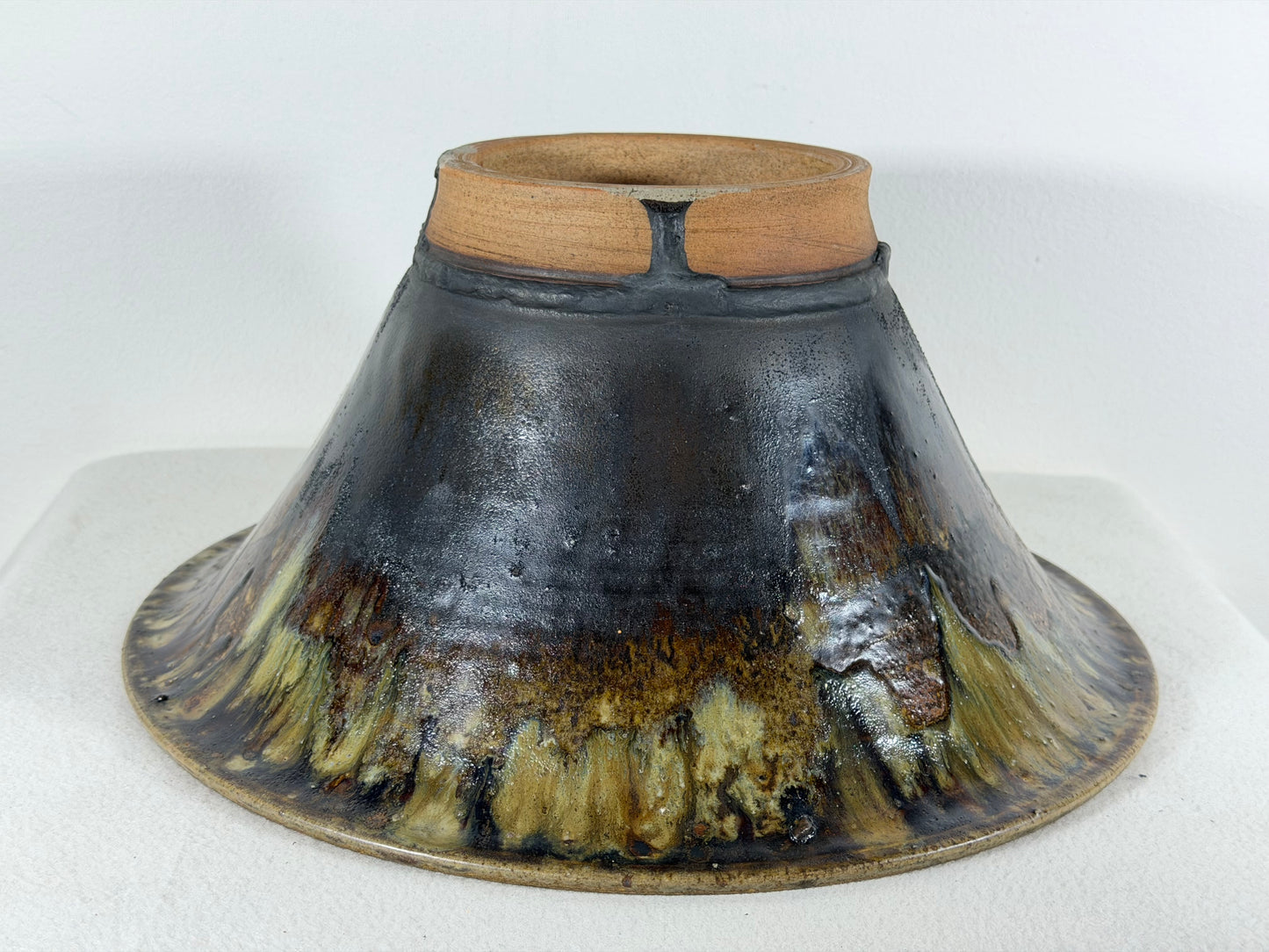 New Japanese Tokoname Glazed Round Bonsai Pot Tosikazu - 12” By 6”