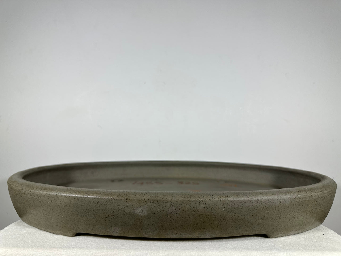 Preowned Japanese Tokoname Unglazed Oval Shallow Bonsai Pot Seizan - 20.5” By 14.5”