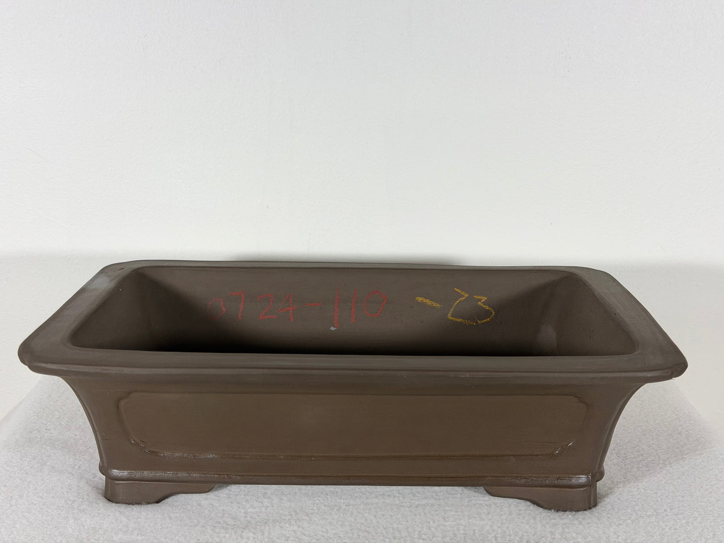 Preowned Japanese Tokoname Unglazed Rectangular Bonsai Pot - 12.5” By 8”