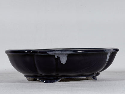 Preowned Japanese Tokoname Glazed Mokko Style Bonsai Pot Satomi - 8” By 7”