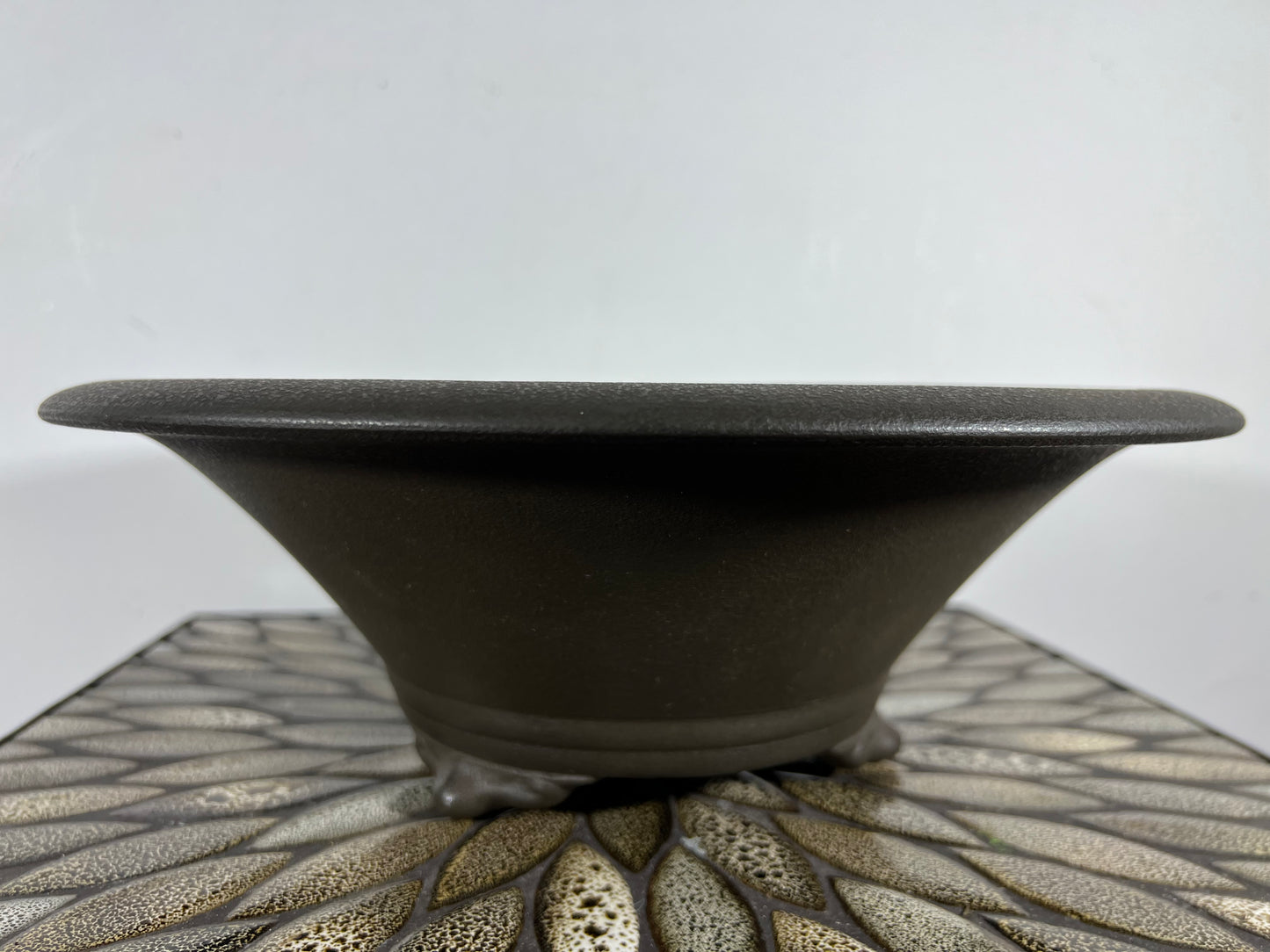 Preowned Japanese Tokoname Round Bonsai Pot Yamaaki - 13” By 4.5”