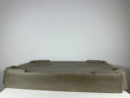 Preowned Japanese Tokoname Unglazed Rectangular Shallow Bonsai Pot Seizan - 19” By 13”