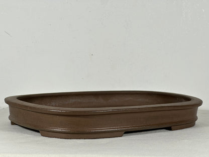Preowned Japanese Tokoname Unglazed Rectangular Shallow Bonsai Pot Seizan - 12.25” By 9”