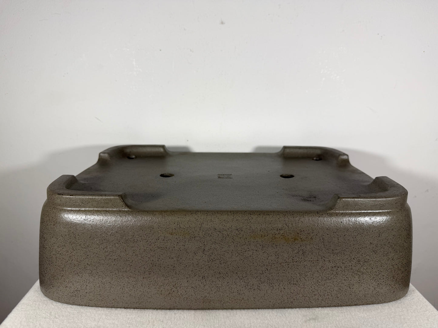 Preowned Japanese Tokoname Unglazed Rectangular Bonsai Pot Seizan - 16.25” By 11.75”