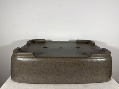Preowned Japanese Tokoname Unglazed Rectangular Bonsai Pot Seizan - 16.25” By 11.75”