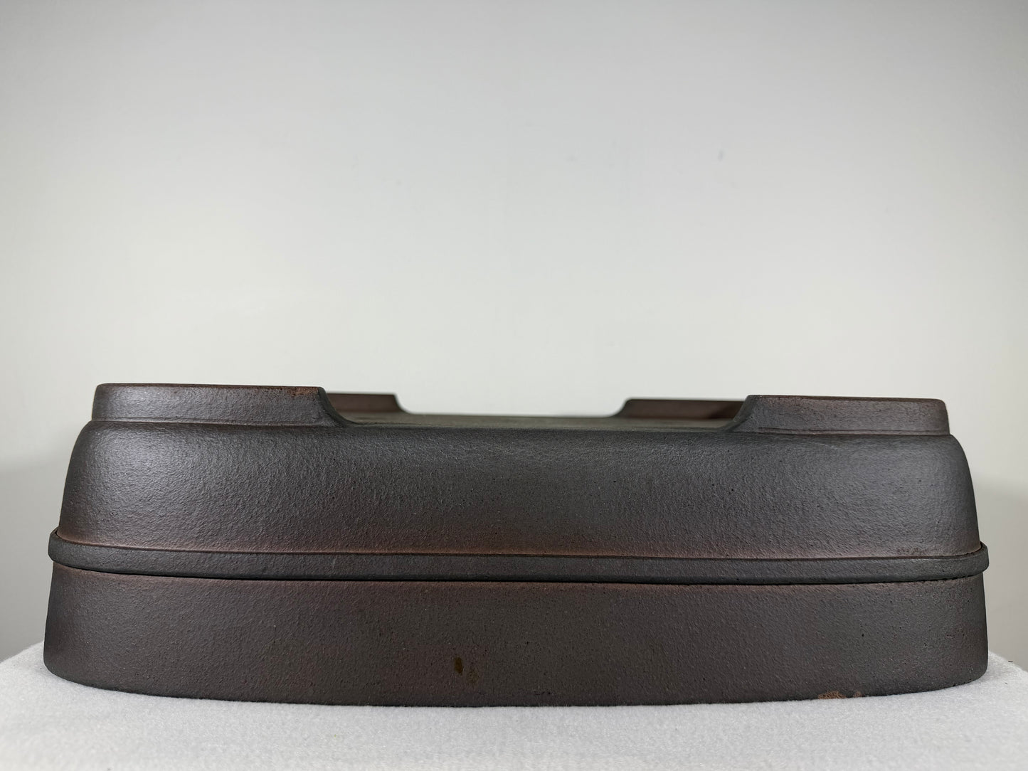 Preowned Japanese Tokoname Unglazed Rectangular Bonsai Pot Kisen - 16.25” By 12.75”