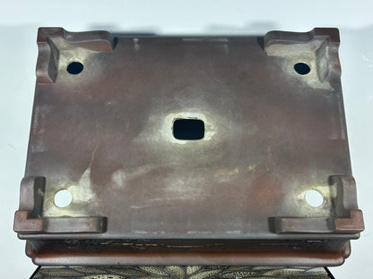 Preowned Japanese Tokoname Unglazed Rectangular Bonsai Pot Senkouen - 18” By 13.25”