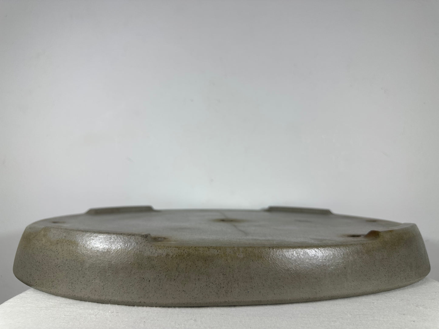 Preowned Japanese Tokoname Unglazed Oval Shallow Bonsai Pot Seizan - 20.75” By 14.75”