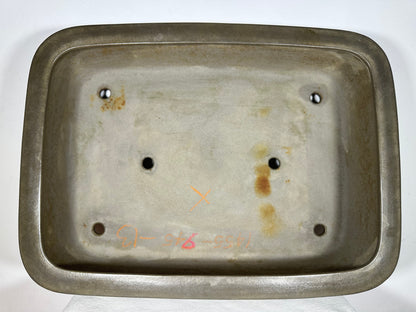 Preowned Japanese Tokoname Unglazed Rectangular Bonsai Pot Seizan - 22.25” By 16.25”